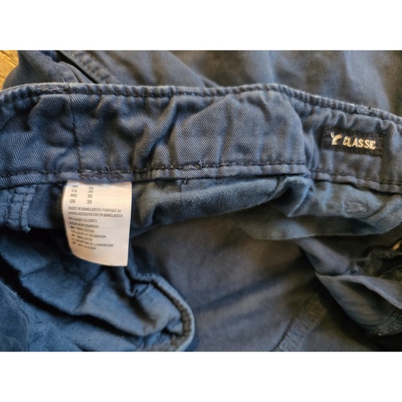 American Eagle Men's chino shorts Blue 38 classic casual preppy summer coastal - Picture 6 of 8